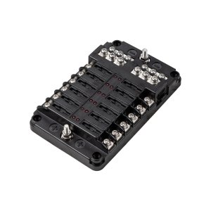 Blade tipa drošinātāju bloks 12 vietām ar indikācijas gaismu BAINTECH BTFUSEBLOCK12