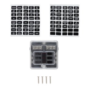 Blade tipa drošinātāju bloks 6 vietām ar indikācijas gaismu BAINTECH BTFUSEBLOCK6