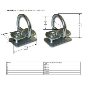 Nolokāmie kravas stiprinājuma punkti ARB BRDAPKIT, 4 gab.