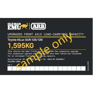 FRONT AXLE UPGRADE LABEL PACKHILUX 1595