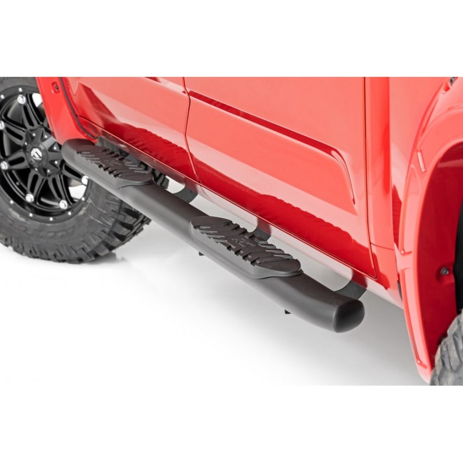 Oval nerf steps black Rough Country Crew Cab
