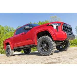 Oval nerf steps black Rough Country Crew Cab