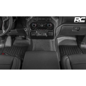 Front and rear floor mats half length console Rough Country Quad Cab