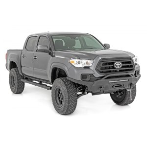 Oval nerf steps black Rough Country Double Cab