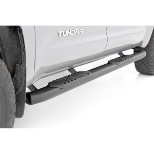 Oval nerf steps black Rough Country Crew Cab
