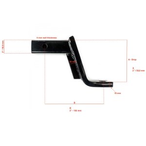 Trailer hitch ball mount drop steel OFD Lift 2"