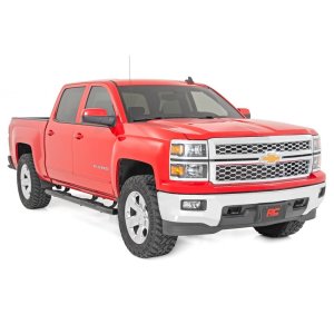 Oval nerf steps black Rough Country Crew Cab