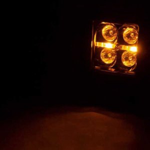 LED lights 2" square amber DRL spot Rough Country Black Series