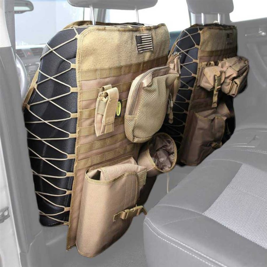 Front seat back covers universal coyote tan Smittybilt G.E.A.R.