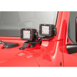 Windshield cowl mount for a LED 3x3" Dual Cube Go Rhino