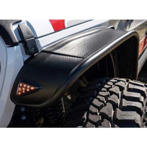 Front and rear fender flares standard coverage RealTruck Bushwacker Flat Style