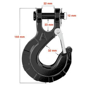 Forged winch clevis hook black OFD 3/4"