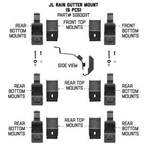 Mounting kit for SRM rack gutter mount capacity up to 80kg Go Rhino