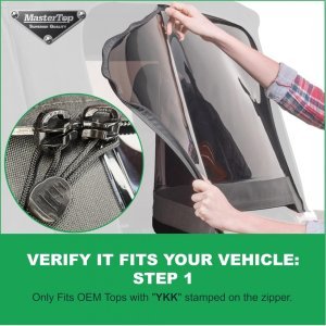 Replacement Windows MasterTop for 07-09 JK Black Diamond Vinyl