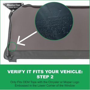 Replacement Windows MasterTop for 07-09 JK Black Diamond Vinyl
